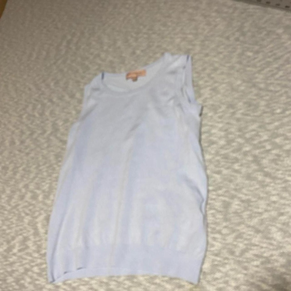 Philosophy light blue ribbed knit tank top women S . SKU-B572#philosophy
